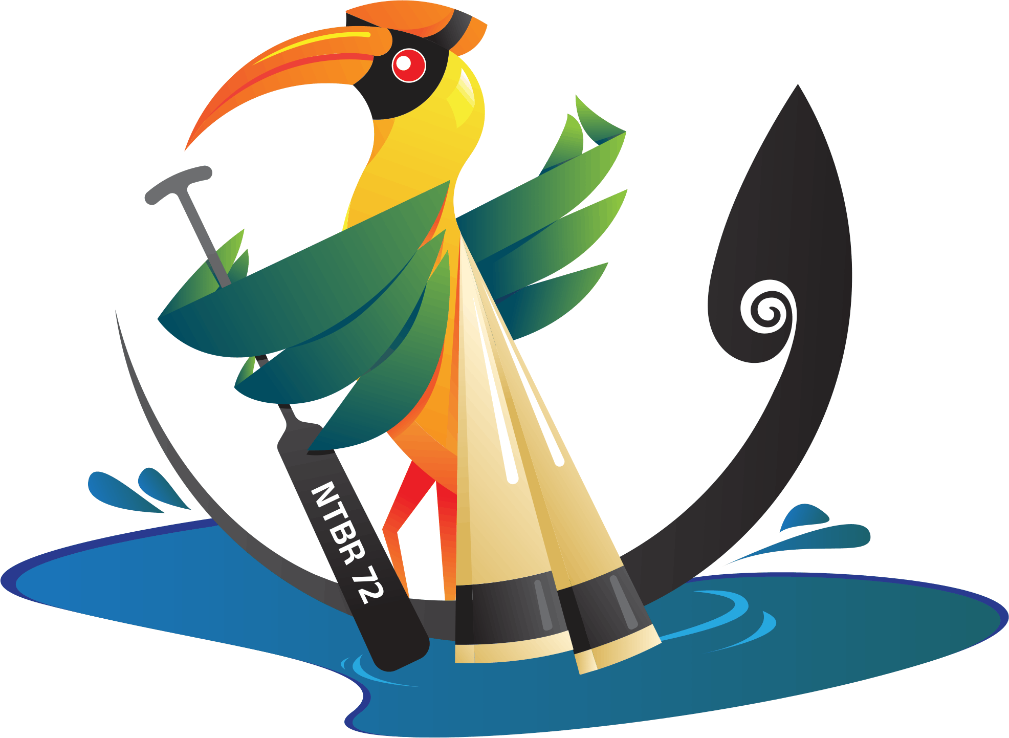 NTBR mascot hornbill paddling